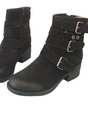 White Mountain Black Booties  Buckles/Zipper  Size 6